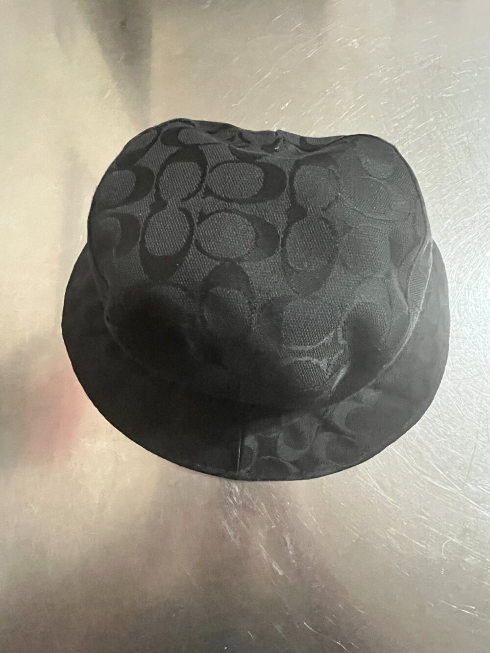 COACH Signature Black Jacquard Bucket Hat.